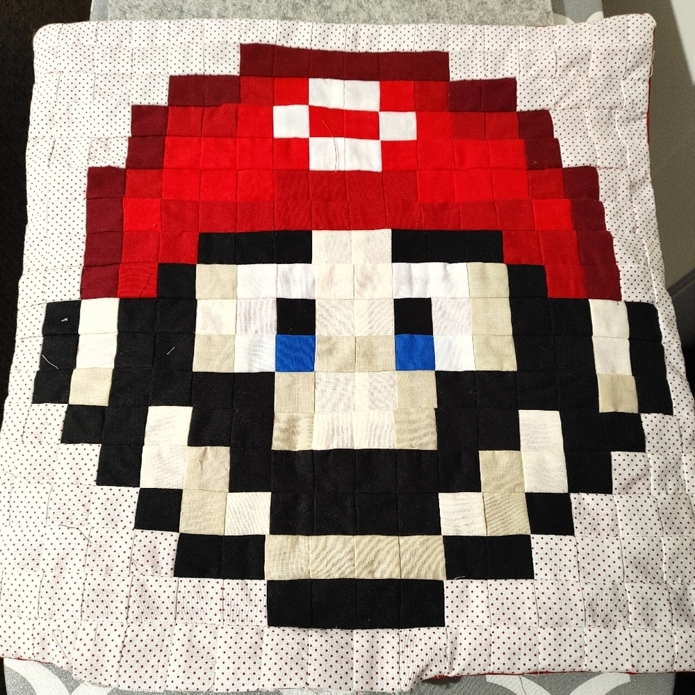 Handmade Mario nintendo quilt pillow